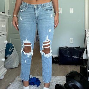 JBD Size 26 Light Wash Distressed Denim Jeans